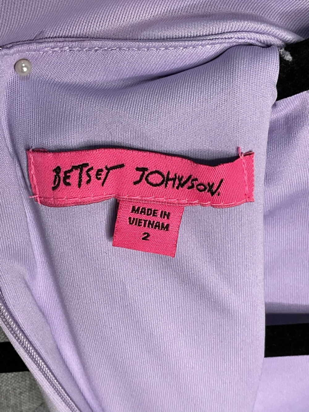 Betsey Johnson Lavender Ruffle Hem Bow Neck Dress Size 2 NWOT - Picture 10 of 10